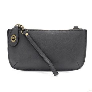 WRISTLET CLUTCH Or CROSSBODY BAG byJOY SUSAN IN SHADOW GREY small vegan leather